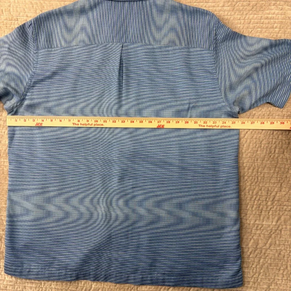 Jhane Barnes Mens XL Blue Wavy Stripe Button Front Shirt Fabric‎ Woven in Japan